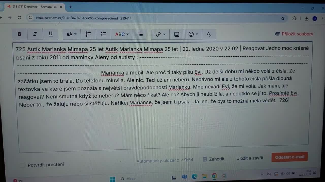 12 12 2025 princezna Marianka Mimapinková říká že Alence nevadí volání Marianky mp4