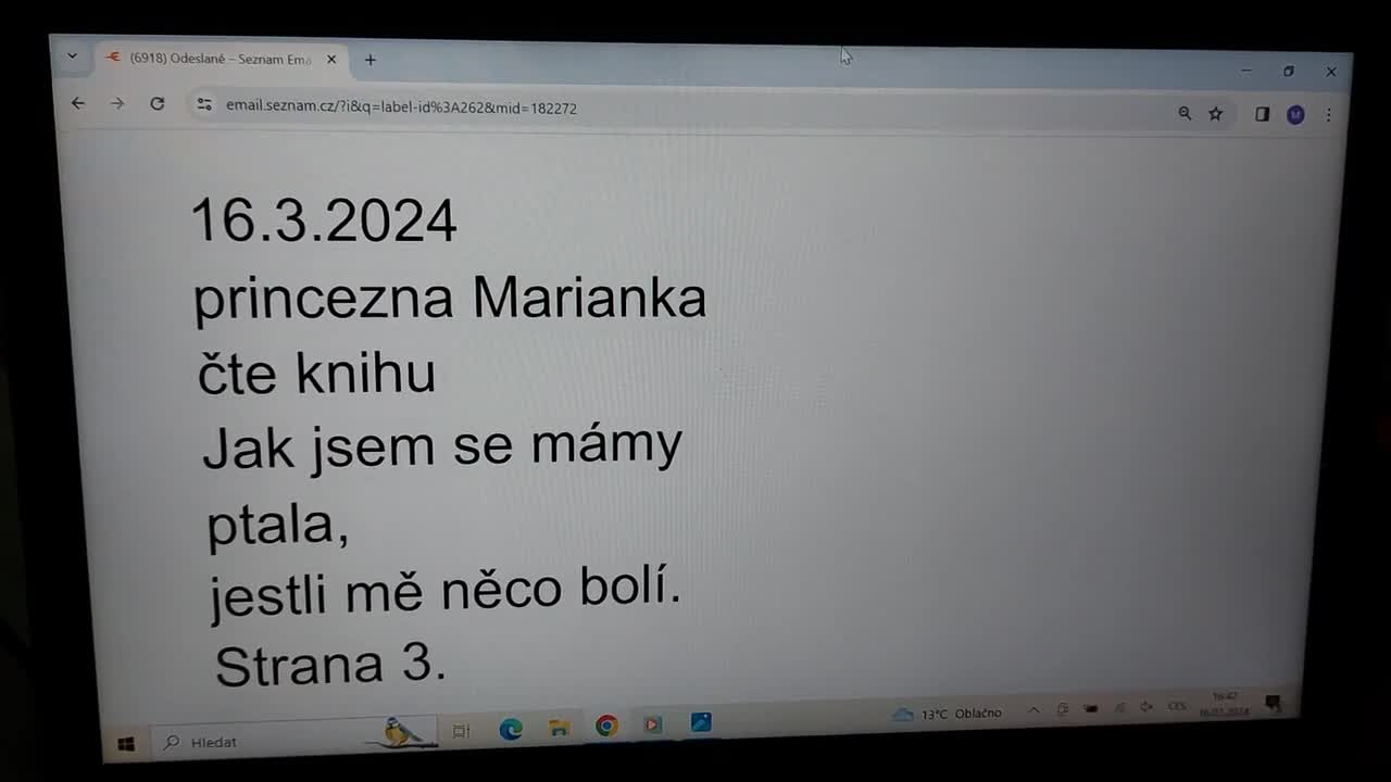 16 3 2024 princezna Marianka čte knihu psanou maminkou Evou Strana 3 1 mp4